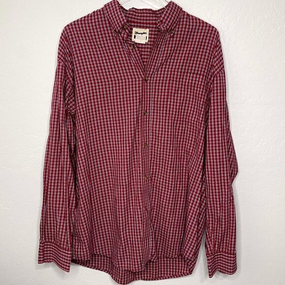 Wrangler Other - Wrangler Plaid Riata Button Front Long Sleeve Top Size XL